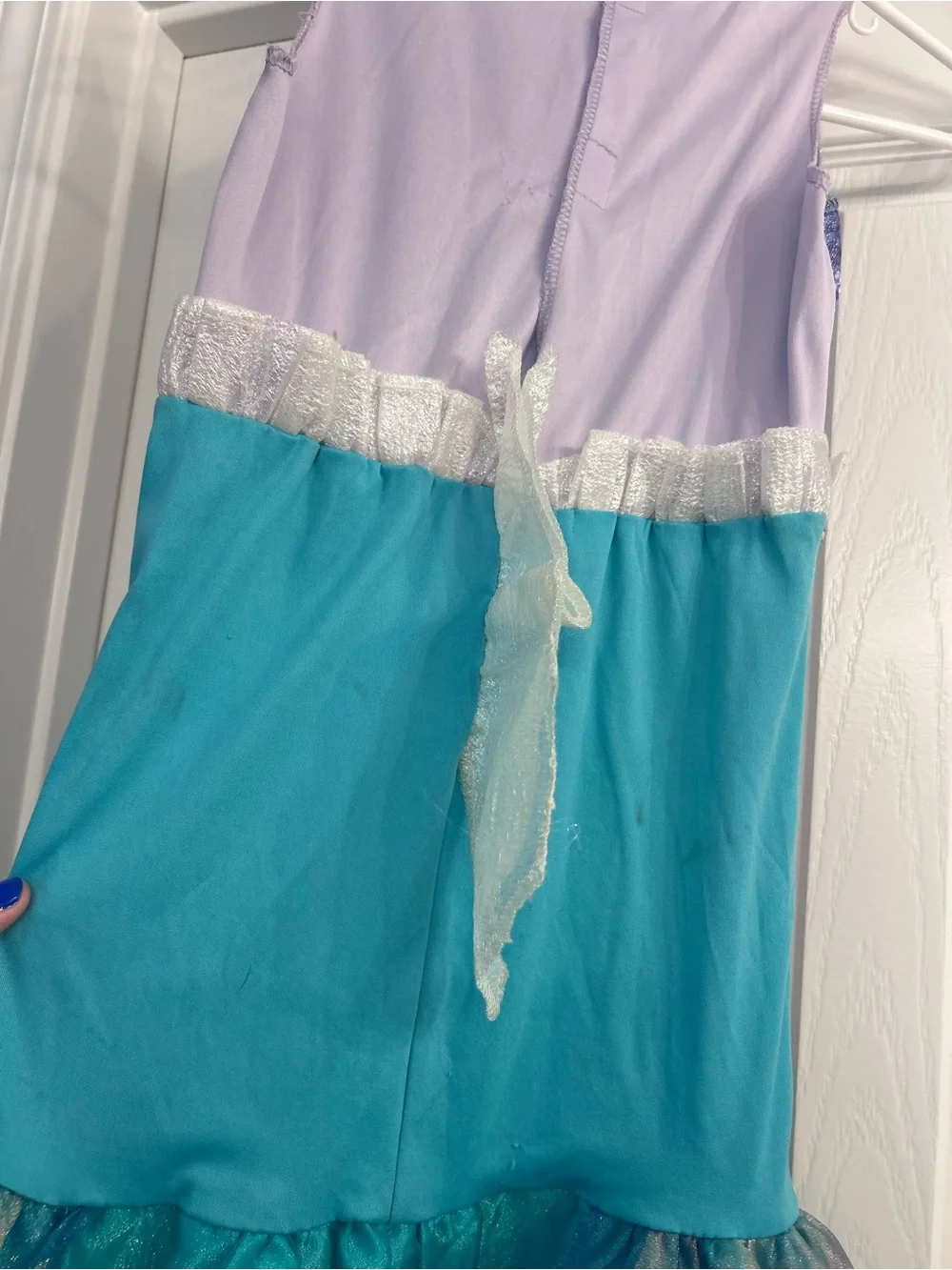 Disney Girls Purple Teal Mermaid Dress Costume